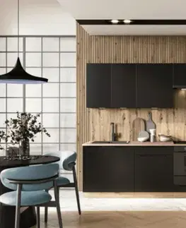 Kompletné kuchynské zostavy Artstolk Kuchynská linka ISABEL B | 200 cm dub artisan/čierna