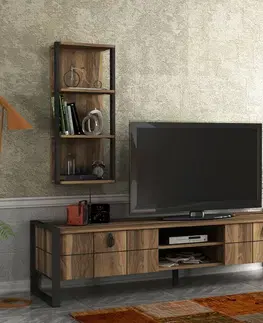 TV stolíky DELUXE LOST Tv stolík, metal / orech