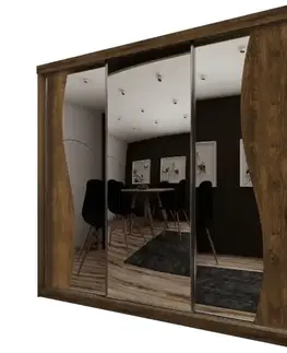 Šatníkové skrine Skriňa Top 8 250 Tmavý jaseň