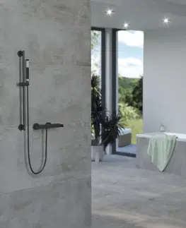 Kúpeľňové batérie Sprchová batéria SAT B-Way so sprchovacím setom 150 mm čierna SATBSBW268SET SATBSBW268SET
