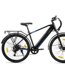 Elektrobicykle Trekingový elektrobicykel Joystar AMBRUM Matawak 26" 250 Wh • dojazd až 65 km • 155-175 cm čierno-modrá - 17" (155-175 cm)