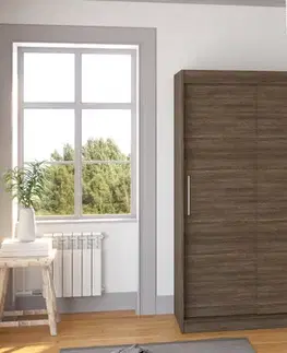 Šatníkové skrine ArtAdrk Šatníková skriňa COLLIN | 120 cm Farba: Čokoládová