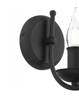 Svietidlá  Nástenná lampa LUCY 1xE14/60W/230V čierna KM-1.153/CZARNY