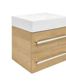 Kúpeľňový nábytok Kúpeľňová skrinka s umývadlom SAT Cube Way 60x53x46 cm dub Hickory mat CUBE46602DHSATCW CUBE46602DHSATCW