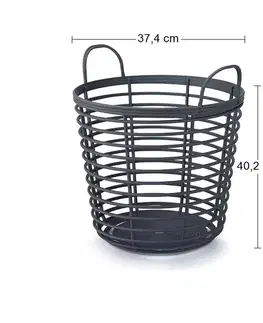 Úložné boxy NABBI IKPIR380 plastový univerzálny kôš s úchytkami 38 cm antracit