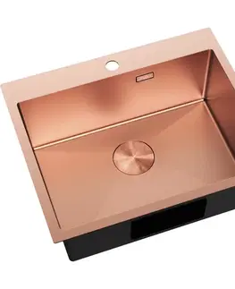 Kuchynské drezy MEXEN MEXEN - Solix oceľový drez 1-bowl 600 x 500 mm, meď 6408601000-65