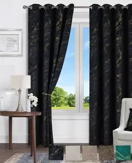 Závesy do spálne Záves na krúžkoch Velvet Justi YX514 135x250 cm čierny