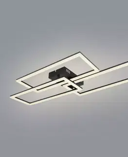 Moderné lampy do obývačky Luster LED 67247-58 Čierna + diaľkové ovládanie