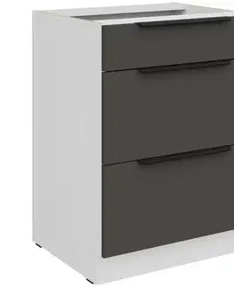 Kuchynské skrinky stojace Kuchynská skrinka Aria-Gr/Wh Anti Fingerprint 60d 3s Bb