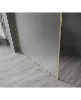Sprchové dvere MEXEN/S - Kyoto-XF Sprchová zástena WALK-IN s rámom 110 x 202, dekor 10 mm, zlato kefovaná 800-110-104-55-30-X