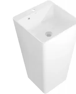 Umývadlá MEXEN - Neva voľne stojace umývadlo liaty mramor 45 x 45, biela mat 26614500