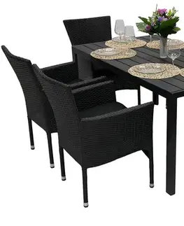 Záhradné zostavy DEOKORK Záhradná ratanová zostava PALERMO 1+6 (rôzne dĺžky) stôl 205x90 cm
