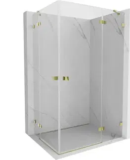 Sprchovacie kúty MEXEN/S - Lunar Duo sprchovací kút dvere krídlové pravá 115 x 85, transparent, zlato 834-115P-085L-50-00