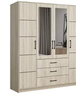 Šatníkové skrine Skriňa Belluno 200 sonoma