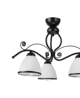 Svietidlá  Prisadený luster RETRO 3xE27/60W/230V čierna/biela LM-3.51/A/CZARNY PÓŁMAT