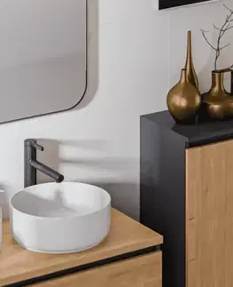 Skrinky do kúpeľne ArtCom Závesná skrinka do kúpeľne s košom MONAKO Grey Oak 811