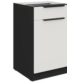 Kuchynské skrinky stojace Kuchynská skrinka Aria-Wh/Bl Anti Fingerprint 50d 1f 1s Bb