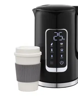 Predlžovacie káble  Rýchlovarná kanvica s LCD displejom 1,7 l 2200W/230V čierna + cest. hrnček 450 ml PEKR723B