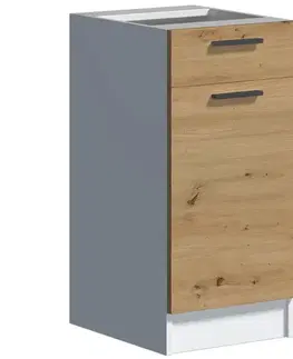 Kuchynské skrinky stojace Kuchynská skrinka Economic D40 1SZ biela/artisan