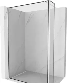 Sprchové dvere MEXEN/S - Kioto Sprchová zástena WALK-IN 90 x 30, čierny vzor, biela 800-090-212-20-70-030