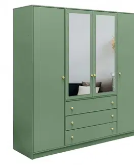 Šatníkové skrine ArtStol Šatníková skriňa SIENA 2 D4 | zelená