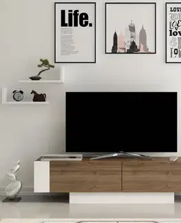 TV stolíky TV stolík Matera - Walnut, White