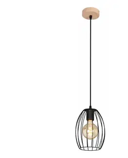 Svietidlá  Luster na lanku 1xE27/60W/230V čierny 9A21992