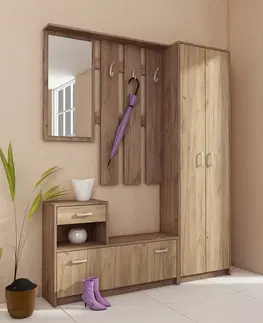 Predsieňové steny MEBLOCROSS Przedpokój 1 predsieň craft tobaco / craft zlatý