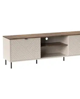 TV stolíky KONDELA Eyco 2D/180 tv stolík kašmír / dub castello