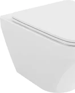 Záchody MEXEN - Vito závesná WC misa Rimless vrátane sedátka s slow-slim, Duroplast, biela 30174000