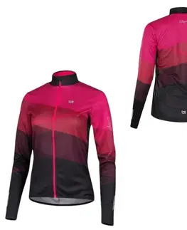 Cyklistické dresy Dámsky cyklistický dres s dlhým rukávom Etape Gaia magenta/čierna - L