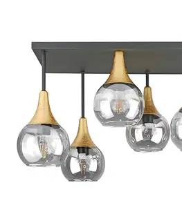 Svietidlá Keter Lighting Prisadený luster SOMA 6xE27/60W/230V čierna/zlatá/číra 2901