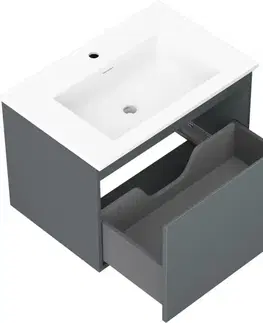 Kúpeľňový nábytok MEXEN/S - Orio kúpeľňová skrinka 70 cm s umývadlom Otis, 1 šuplík, grafit mat/biela mat 91A10-07047-1-BF66-W18M01
