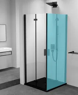 Sprchovacie kúty POLYSAN - ZOOM BLACK sprchové dvere skladacie 700 lavé, číre sklo ZL4715BL