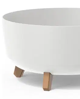 Kvetináče a truhlíky NABBI DGRL400L plastový kvetináč na nožičkách 37,9 cm biela