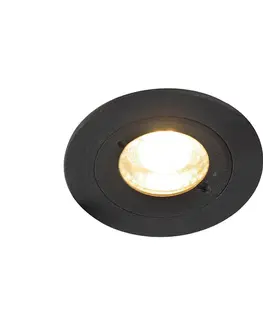Zapustené svietidlá Moderné inteligentné zapustené bodové svietidlo čierne okrúhle vrátane WiFi GU10 IP54 - Xena