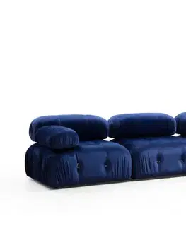 Sedacie súpravy Rohová sedacia súprava / Rohová pohovka Bubble Velvet Blue L1-O1-1R-PUF