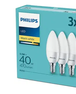 LED osvetlenie Sada 3x LED Žiarovka Philips E14/5,5W/230V 2700K 8718696828175