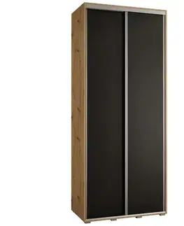 Šatníkové skrine Skriňa 45 Canaris 1 120 artisan/čierna/silver