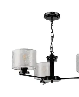 Svietidlá  Závesný luster ROSA na reťazi, 3xE27/60W/230V, čierna/šedá LM-3.8/CZARNY