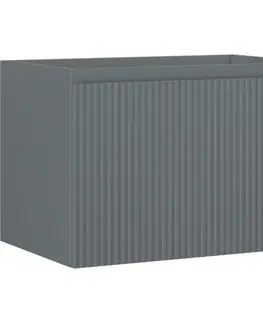 Kúpeľňový nábytok MEXEN/S - Rivel kúpeľňová skrinka pod umývadlo 70, 1 šuplík, reliéf, grafit mat 91A20-07047-1-BF66