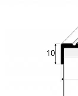 Schodové lišty a profily Schodový profil 25 x 10 mm (skrutkovací) Inox E07
