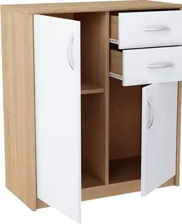 Komody a skrinky ANES komoda 2D2S, dub sonoma/biela