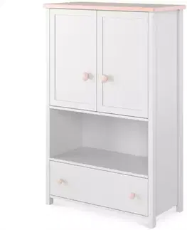 Komody do detskej izby Komoda 2D1S Luna LN-11 biely/ružové