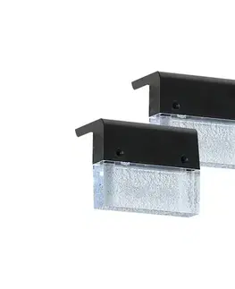 LED osvetlenie  08501L - SADA 2x LED RGB Solárne nástenné svietidlo LED/1W/1,2V 3500K IP65 08501L