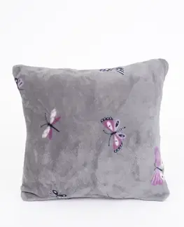 Dekoračné obliečky MKLozkoviny.sk Obliečka na vankúšik mikroplyš Exclusive 40 × 40 cm - Motýliky sivé-  -