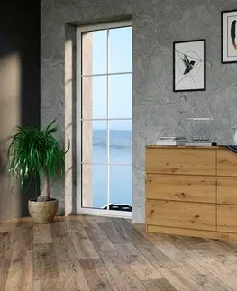Komody a skrinky Široká komoda so zásuvkami WALMA M6 140, dub artisan