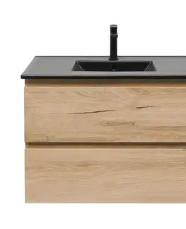 Kúpeľňový nábytok Kúpeľňová skrinka 2 zásuvková s umývadlom SAT B-Way 79x50x45 cm dub mat BWAY280OAKU4B2B BWAY280OAKU4B2B