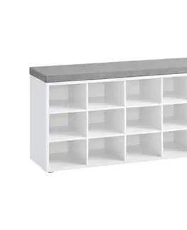Botníky Botník VOREN 105x48x30 cm biela/šedá LHS15WT