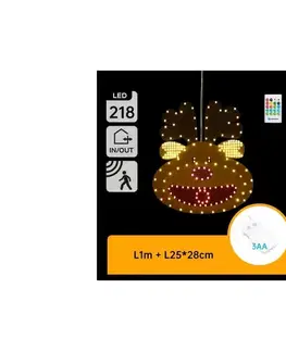 Vianočné dekorácie  B.V.  - LED vianočná dekorácia 218xLED/3xAA IP44 + diaľkové ovládanie sob 28 cm B10303AAED